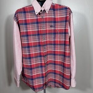 Mo Betta Western Shirt Large Color Block‎ Plaid Stripes Garth Brooks Vintage
